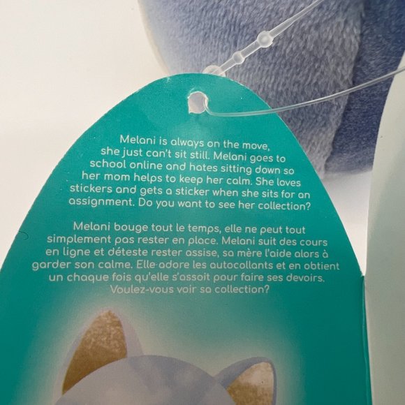 NWT 🥀 5" Melani the Blue and White Tie-Dye Sleep Eye Squad Fox Squishmallow - Picture 5 of 8